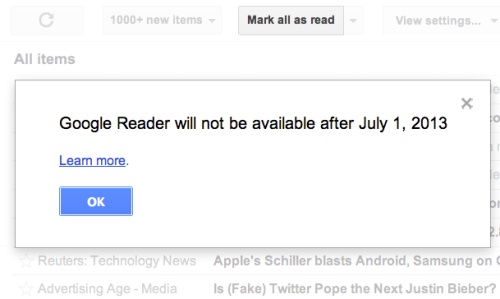 Google Reader Will Not Be Available After July 1 2013